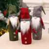 Gnomes de Noël Couverture de bouteille de vin Tomte suédois Gnomes Bouteille de vin Toppers Sacs de bouteille de Père Noël Décorations de Noël sxjun13