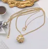 20color Luxury Designer Lettre Pendentif Colliers Femmes 18K Plaqué Or Cristal Strass Collier Chaîne Bijoux Accessoires