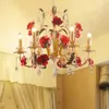 Rural Flower Grass Chandeliers Iron Living Room Restaurant Light Bedroom Rose Lamp American Country Chandelier Modern Home Decor