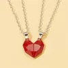2PCS Magnetyczne serce Naszyjnik dla kobiet Walentynki Łańcuch swetra dla najlepszego przyjaciela miłośnicy weselnej Biżuteria GC1228