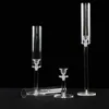 decoration 3 Pcs/set Crystal Candle Holders all clear Acrylic Candlestick Centerpieces Road Lead Candelabra Centerpieces Wedding Porps Christmas Decor