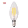 Glödlampor 10 st/parti LED-ljuslampa E14 Dimble C35L Edison Retro Filament Lamp 4W/8W/12W C35 Chandelier Light AC220-240V 360 Degreeled