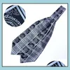 Cravat binder modetillbehör vintage män paisley bröllop formell brittisk stil gentleman polyester silk casual halsduk slips droppleverans 202