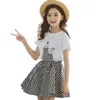 Kledingsets Girls Set Lace Shirt Floral Pants 2pcs Girl Summer Fashion Kids Kids 6 8 10 12 13 14 Jaar CLOTHING