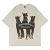 Men's Streetwear Spring Summer T-shirt Cotton Letter Dog Print T Shirt Oversized Fashion Casual Men Women Couple Tee Top 220708
