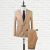 Survêtements pour hommes Mode Hommes Costume Ensemble Revers Formel Élégant Couleur Unie Un Bouton Poches Blazer Pour Bureaux De Mariage Rencontres Fête Décontracté Sui