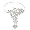 Gioielli scintillanti fiore di cristallo senza dita della catena da sposa che balla braccialetti braccialetti per matrimoni Accessori per matrimoni