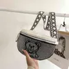 Street Photography Fashion Fresh belt Bag Women Chain Messenger Fashion Letter Rhinestone Chest Bag Waist Bag 220712