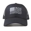 DHL Fashion Black Hats Washed Mesh Back USA Flags Dinosaur Hollow Messy Bun Cotton Baseball Cap Trucker Hat Summer Sun Caps AA