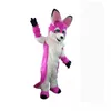 Festival klänning röd lång päls furry mascot kostymer karneval hallowen gåvor unisex vuxna fancy party games outfit semester firande tecknad tecken outfits