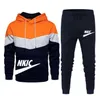 Winter Fleece grossa Brand Men's Sets Rastrear Moda Moda Capuzes TRUSHERS 2PCS Sportswear Sport Sport Treno Joggers Male Set Plus Tamanho S-3xl