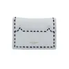 Fashion Short Purses Japanese Simple Versatile Stitching Kitten Threading Ultra Thin Double Fold Buckle Lady's Wallet