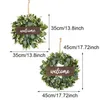 Decorative Flowers & Wreaths Green Eucalyptus Wreath With Welcome Sign Artificial Spring Summer Greenery For Front Door Wall De R8m8Decorati