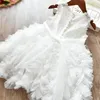 Été enfant en bas âge fille robes enfants dentelle fleur robe de bal enfants filles moelleux gâteau Smash robe princesse fête vêtements 220426