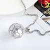 Подвесные ожерелья Titanium Steel Fashion Прибытие спортивное футбольное мяч футбольный колье металлический звень