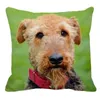 Cushion/Decorative Pillow Airedale Terrier Breed Standard Pattern Linen Case Sofa Square Decorative Cover Animal Cushion 45x45cmCushion/Deco