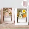 Embrulhe de presente caixa de embalagem de flores transparente caixas de presentes do dia do dia do dia do casamento portátil boxes de embalagem fresco