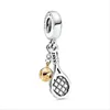 Andy Jewel Authentic 925 Sterling Silver Beads Pandora Shine Moments Tennis Racket & Ball Dangle Charm Charms Fits European Pandora Style Jewelry Brace