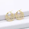 Vintage etnik içi boş çiçek desen küpeler kadınlar için geometri zarif paslanmaz çelik kearing moda mücevher femme bijoux l22089511121