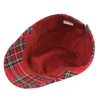 Fashion Fine Stripe Grid Berets Hat Women Men Men Spring Summer Plaid Visors Red Green Blue Duck Rothbone Flat Cap Unisex J220722