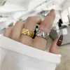 fashion OL geometry rhombus diamond designer band rings for women men 18K gold stainless steel simple love couple ring wedding jew7226764