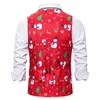 Chalecos para Hombre, chaleco navideño para Hombre, marca 2022, estampado de Papá Noel, sin mangas, traje para Hombre, chaqueta con cuello en V, Chalecos ajustados Para Hombre Guin22