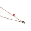 Andy Jewel 925 Srebrny Srebrny Niedźwiedź Motyw biżuterii Naszyjnik Krzyżowy w Rose Srebrne Vermeil z Spinels i Ruby Fits European Style Gift 914932510 Hot