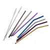 6 * 215MM 304 paille en acier inoxydable pailles à boire réutilisables brosse de nettoyage de paille en métal coloré fête à la maison barre de mariage outils à boire BarwareZC1004