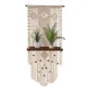 Tapestries Macrame Hang planken Handgeweven plank binnenshuis buiten zwevend houten decoratieve planken Handgemaakt touw boho planken cadeau fortapestr