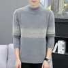 Herentruien Hoge kwaliteit Herencasual trui Gemengde kleur Lange mouw T-shirt Slim Fit herfst Winter Koreaanse stijl O-Neck Collar Pullo