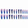 Kunstnagels JP2996B3 Blauwe Ombre Set Press On Faux Ongles XL Lengte DoodskistFalse5066226