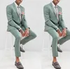 Abiti da uomo Blazer Moda Abito da sposa Slim Fit Costume Homme Verde Notch Risvolto Uomo Smoking Terno Masculino Prom Sposo 2 Pezzi BlazerMe