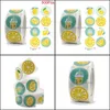 Gift Wrap 500Pcs Baby Shower Lemons Stickers Round Fruit Party Decorations Envelope Seal Labels Candy Dessert Gifts Packaging Drop Delivery