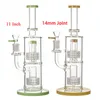 Heady Glass Bongs Hookahs 4 kleuren 14 mm Vrouwelijke gewricht Olie Dab Rigs Dubbele stereomatrix Matrix waterleidingen met kom