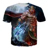 Herren-T-Shirts, Wikinger-Krieger-Pullover, europäisches und amerikanisches, übergroßes Sommer-T-Shirt mit 3D-Druck für Herren, kurzärmeliges Oberteil