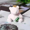 3D 기하학적 곰 곰팡이 방향족 양초 제조 실리콘 몰드 에폭시 수지 비누 초콜릿 선물 공예품 홈 장식 220611