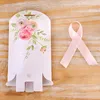 DIY مخصصة الزفاف مفضلات هدية راقية ورقة استحمام الطفل مربعات الزهور الوردي صندوق الحلوى 220706