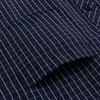 Mens Classic StandardFit PlaidStriped Social Office Dress Shirt Single Patch Pocket Long Sleeve Formal Business Basic Shirts 220805