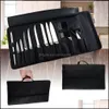 Kitchen Cooking Chef Knife Bag Roll Carry Case Portable Durable Storage 12 Pockets Black Colors Tool Drop Delivery 2021 Organization House