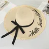 Women Big Brim Straw Personality Embroidery Outdoor Beach Hat Accessories 220627