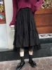 Boho lange rok voor vrouwelijke rokken Harajuku Koreaanse stijl witte zwarte maxi rok voor tieners hoge taille rok schoolrokken 220511