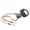 Colliers de chien laisses corde de Traction rétractable automatique avec chaîne de laisse créative à deux têtes fournitures pour animaux de compagnie accessoireschien