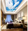 Personnalisé 3D soik photo papier peint papier peint fantaisie ciel bleu ciel et nuages ​​blancs pour salon chambre Zénith plafond fond mur décor intérieur