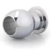 Metal Peep Vagina Anal Butt Butt Plug Aço inoxidável Douche Enema Massager da próstata Hollow Sexy Toys for Woman Men Gay