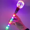 Glowing Star Round Ball Sticks Light Up Spinning Ball Wand Stick Party Supplies Glowing LED Stick Toy Light Show Favor