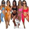 Sexy eendelig zwempak voor vrouwen 2022 zomer dameskleding dunne volwassen solide kleur kwast bikini strandkleding