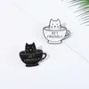 سلسلة جديدة من سبيكة سبيكة الحيوانات بروش لطيف القهوة قطة تعلم شارة المينا شكل القطة