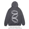 Moishe Tide Brand Vintage Letter Embroidered Cardigan Hoodie for Men and Women Loose Hip-hop Couple Jacket