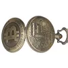 Montres de poche exquis rétro affichage montre Vintage Bronze plein Fob horloge Souvenir pendentif Reloj De Bolsillo 2022 Thun22