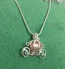 Collane con ciondolo Argento sterling Carrozza di zucca Gabbia di perle Collana con medaglione Fai da te Natale Gioielli per San Valentino Collana con ciondolo